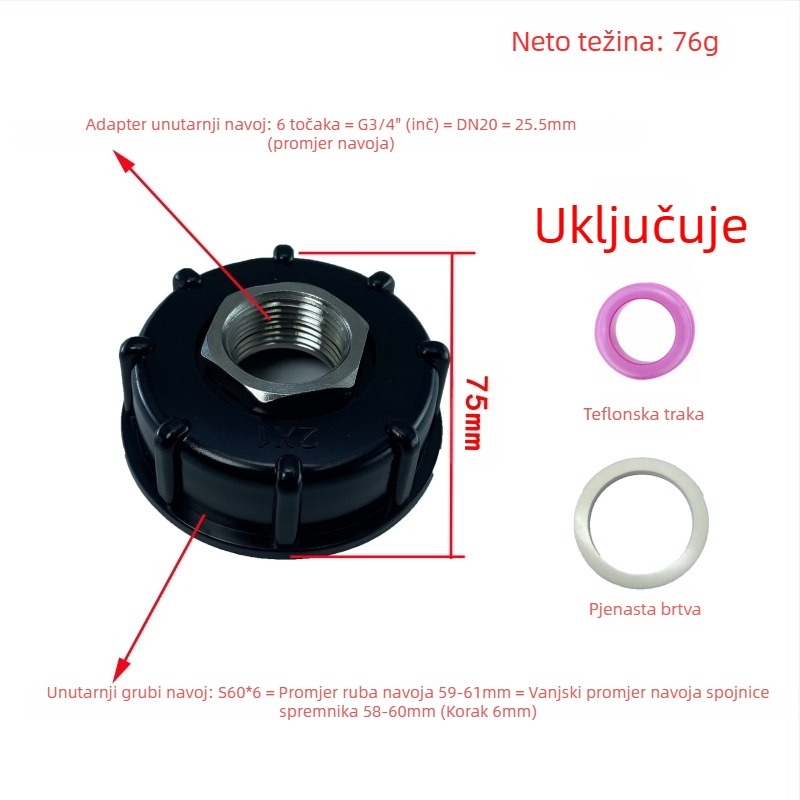 Otporni na kiseline i lužine, otporni na ulje, spojevi za bačve tone, spoj od nehrđajućeg čelika za bačve tone, reduktor od nehrđajućeg čelika 4 minute 6 minuta 1 inč 32