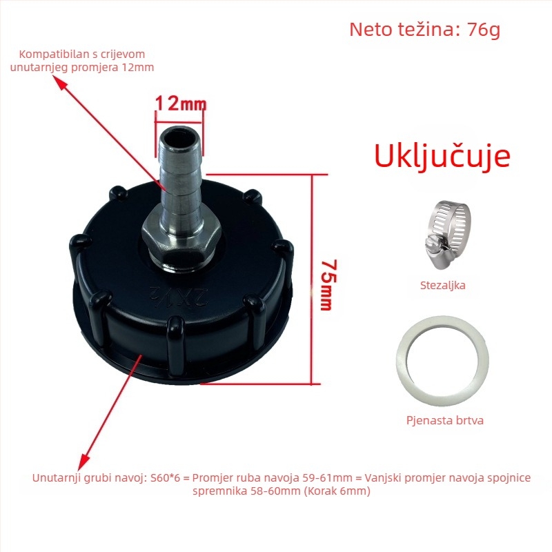 Otporni na kiseline i lužine, otporni na ulje, spojevi za bačve tone, spoj od nehrđajućeg čelika za bačve tone, reduktor od nehrđajućeg čelika 4 minute 6 minuta 1 inč 32