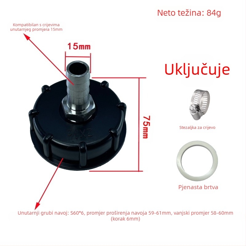 Otporni na kiseline i lužine, otporni na ulje, spojevi za bačve tone, spoj od nehrđajućeg čelika za bačve tone, reduktor od nehrđajućeg čelika 4 minute 6 minuta 1 inč 32