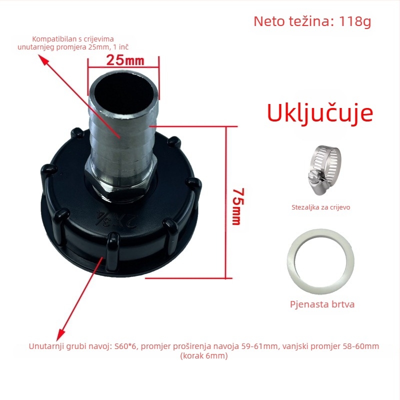 Otporni na kiseline i lužine, otporni na ulje, spojevi za bačve tone, spoj od nehrđajućeg čelika za bačve tone, reduktor od nehrđajućeg čelika 4 minute 6 minuta 1 inč 32