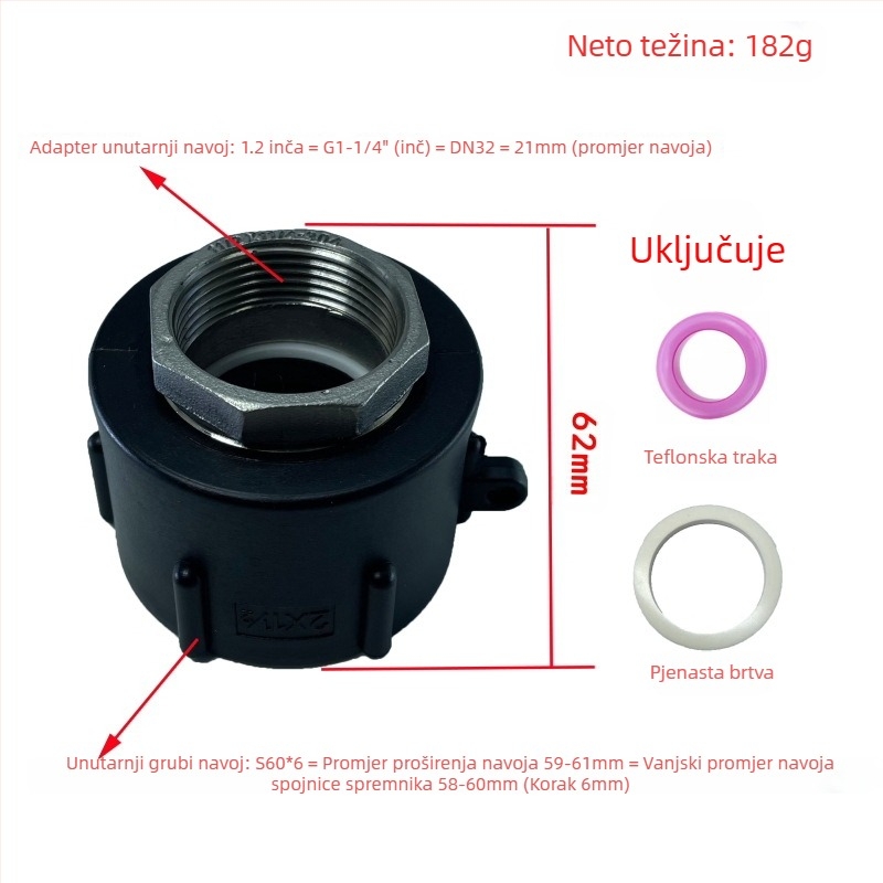 Otporni na kiseline i lužine, otporni na ulje, spojevi za bačve tone, spoj od nehrđajućeg čelika za bačve tone, reduktor od nehrđajućeg čelika 4 minute 6 minuta 1 inč 32