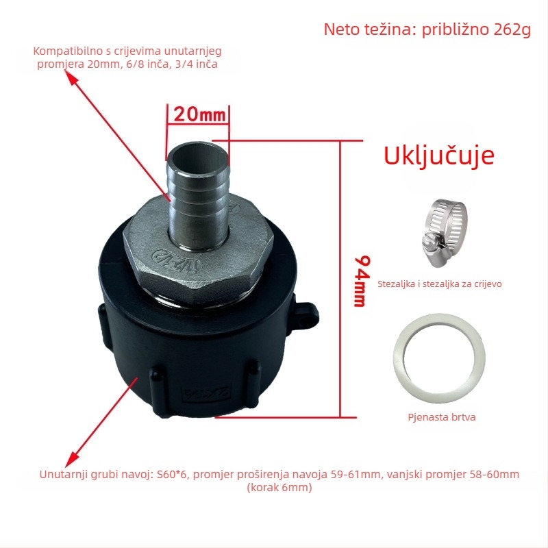 Otporni na kiseline i lužine, otporni na ulje, spojevi za bačve tone, spoj od nehrđajućeg čelika za bačve tone, reduktor od nehrđajućeg čelika 4 minute 6 minuta 1 inč 32