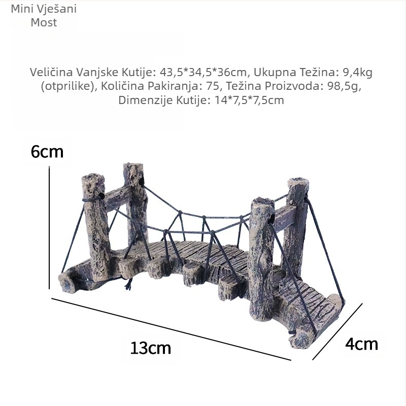 Veleprodaja Mali most Simulacija Viseći most Akvarij Uređenje okoliša Most od užeta Prekogranični most od smole od ratana Dekorativni lučni most Uređenje okoliša Kabelski most