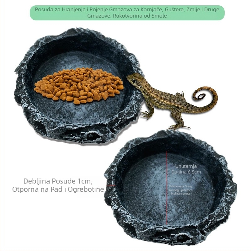 Kutija za hranu za gmazove, posuda za piće, posuda za kornjače, kornjača, gušter, zmija i druge hranilice za gmazove, rukotvorine od smole