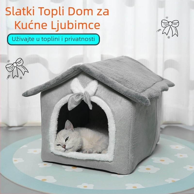 Uklonjivo i perivo veliko kućno gnijezdo za mačke, proljetno toplo gnijezdo, kućica za mačke, četiri godišnja doba, univerzalna oprema za kućne ljubimce, gnijezdo