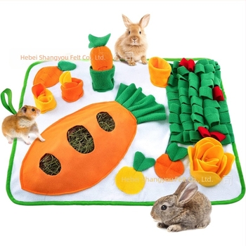 Prekogranična nova podloga za hranjenje malih kućnih ljubimaca, podloga za hranjenje kunića s vrećom sijena, podloga za njuškanje mrkve