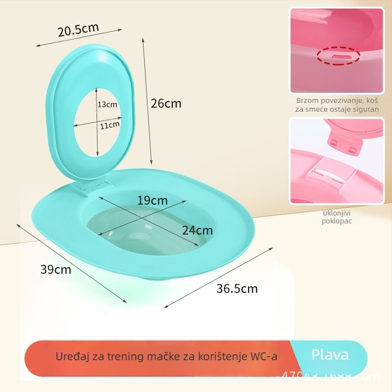 Kutija za pijesak za mačke, veliki dezodorans protiv pijeska, zadebljani WC za početnike, trener za WC za mačke, tvornički outlet