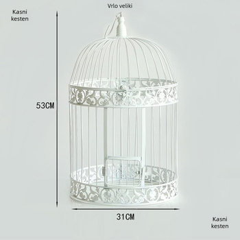 Željezni ukrasi u europskom stilu, ptičji kavez, bijeli prozor, fotografski namještaj, rekviziti za hotelsko vjenčanje, mesnati retro ukrasi