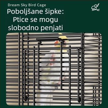 Kavez za papige, veliki prostorni žičani kućni ukrasni Xuanfeng božur, dvokatna vila, ekstra veliki horizontalni žičani metalni kavez