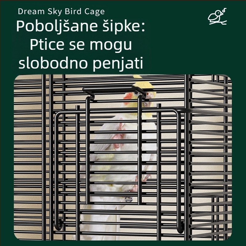 Kavez za papige, veliki prostorni žičani kućni ukrasni Xuanfeng božur, dvokatna vila, ekstra veliki horizontalni žičani metalni kavez