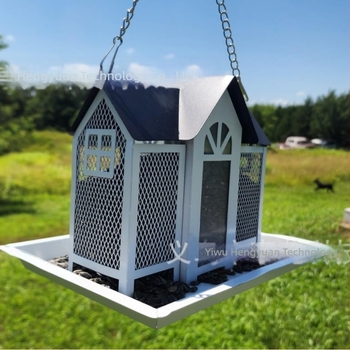 Prekogranična nova hranilica za ptice, kreativna kućica za ljuljanje, metalna dvorišna hranilica za kolibriće, vjeverica, vanjska viseća dekoracija