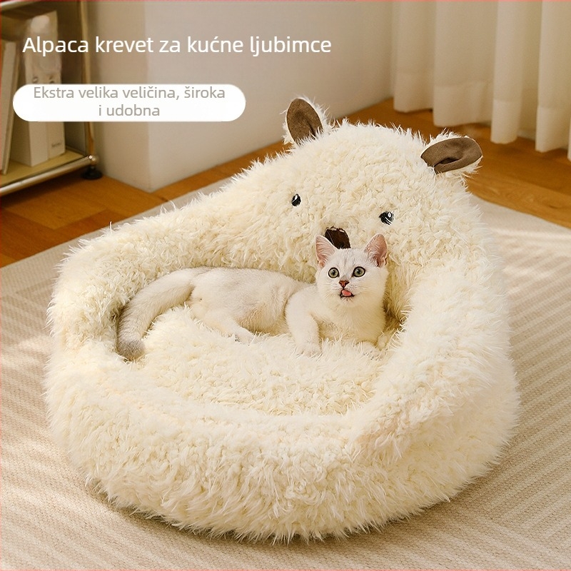 Novo gnijezdo za mačke od alpake, toplo zimsko gnijezdo za pse, duboko spavanje, gnijezdo za mačke, pribor za kućne ljubimce, sofa za mačke, prekogranična veleprodaja