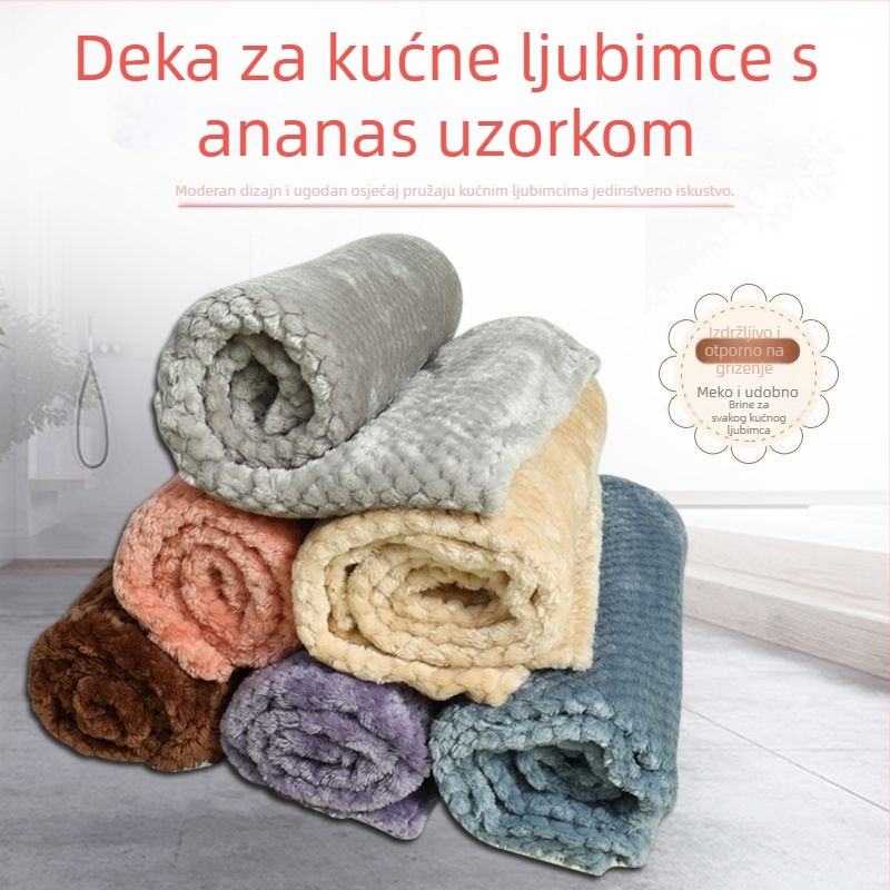 Tvornica izravno deka za pse deka za mačke jesen i zima topla zadebljana prostirka za uzgajivačnice od ananasa, veleprodaja preko granice