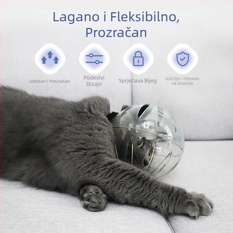 Mačji prostor Hood brnjica protiv lizanja protiv ugriza prozirna sferna prozračna Elizabeth prstenasta navlaka za mačju glavu