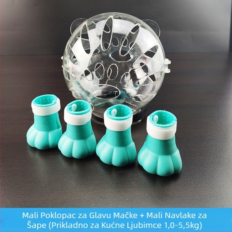 Mačji prostor Hood brnjica protiv lizanja protiv ugriza prozirna sferna prozračna Elizabeth prstenasta navlaka za mačju glavu