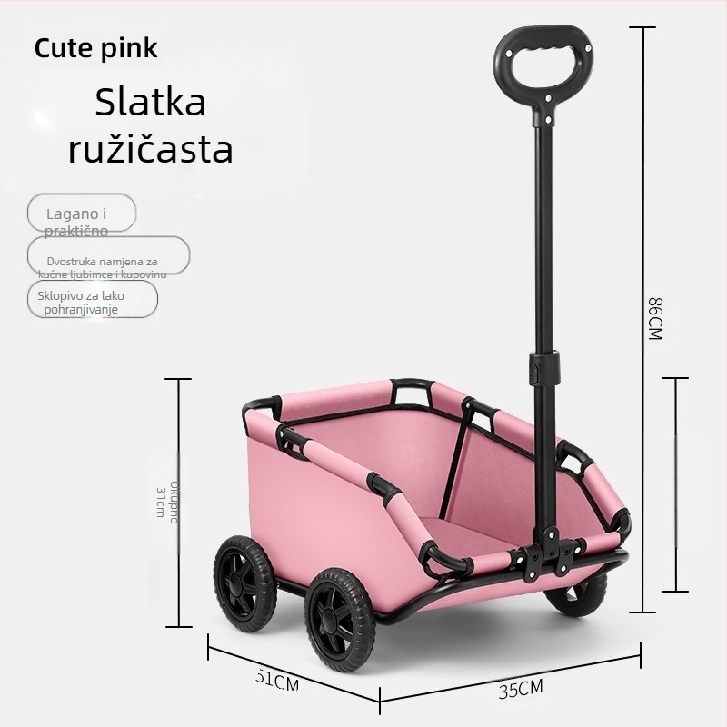 Kolica za kućne ljubimce Kolica za pse za van Sklopiva lagana kolica za kupnju hrane Kolica za male i srednje pse Kolica za šetanje pasa Kolica za mačke Kolica za vuču za pse