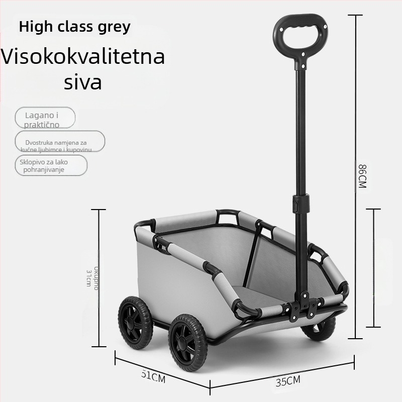 Kolica za kućne ljubimce Kolica za pse za van Sklopiva lagana kolica za kupnju hrane Kolica za male i srednje pse Kolica za šetanje pasa Kolica za mačke Kolica za vuču za pse