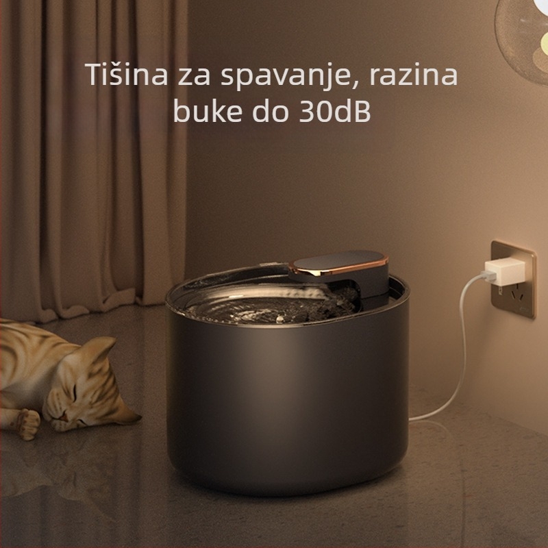 Dozator vode za kućne ljubimce, utikač, bez zvuka, filter s aktivnim ugljenom, automatska cirkulacija, 3L velikog kapaciteta, mogu se slati mačke i psi