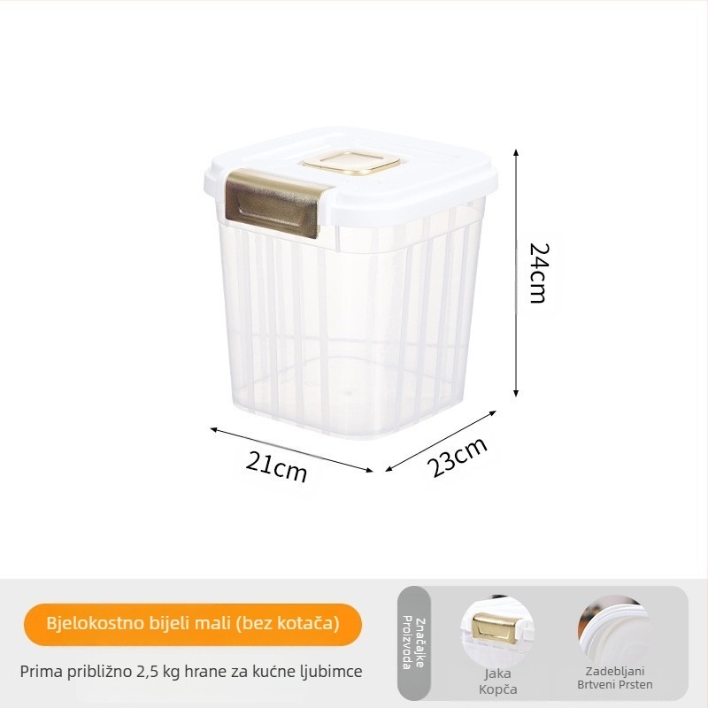 Kanta za mačju hranu velikog kapaciteta 30 kg, zatvorena, otporna na vlagu, hrana za mačke i pse, otporna na insekte, prozirna kanta za pohranu