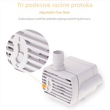 Pribor za dozatore vode za kućne ljubimce, vodena pumpa Usb5V s vatom i svjetlom, podesivi protok vode, utor za vodu, isključivanje, tiha, bez četkica