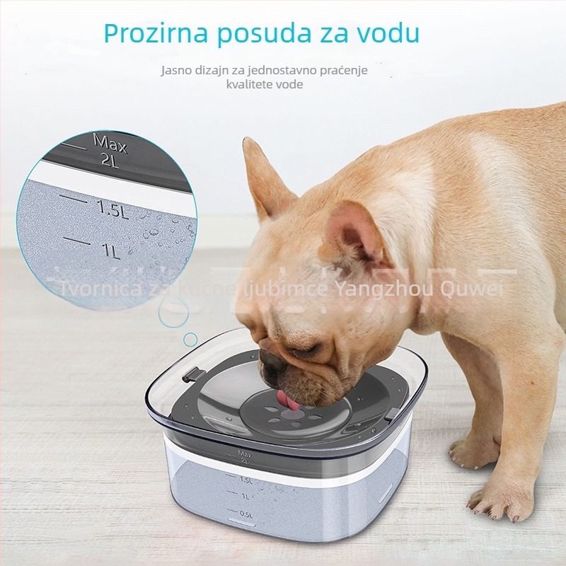 Amazon Hot Sale Prozirna zdjela za vodu za kućne ljubimce velikog kapaciteta, bez mokrih usta, zdjela za vodu za mačke i pse, plutajuća zdjela za hranu i pribor za jelo
