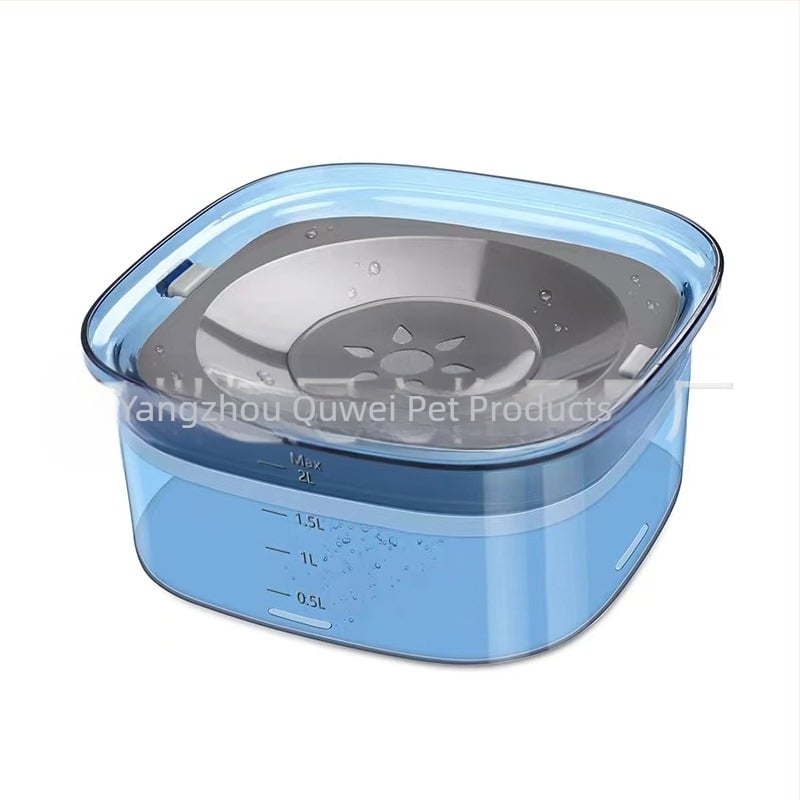 Amazon Hot Sale Prozirna zdjela za vodu za kućne ljubimce velikog kapaciteta, bez mokrih usta, zdjela za vodu za mačke i pse, plutajuća zdjela za hranu i pribor za jelo