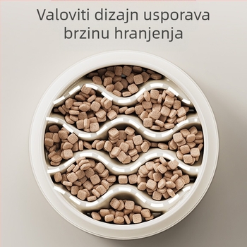 Zdjela za mačke velikog kapaciteta, zadebljana zdjela za mačke, dvostruka zdjela otporna na prskanje, zdjela za hranu za kućne ljubimce, zdjela za hranu, zdjela za sporo jedenje, zdjela za sporo jedenje otporna na gušenje