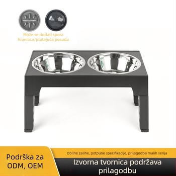Na zalihi zdjela za pse od nehrđajućeg čelika s podizanjem, povišena dvostruka zdjela, podesiva hranilica za kućne ljubimce, plutajuća zdjela za sporu hranu, zdjela za hranu