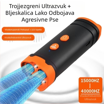 Ultrazvučni uređaj za odbijanje pasa velike snage s tri jezgre, uređaj protiv lajanja, alat za dresuru pasa, odvraćanje za sprječavanje ugriza i lajanja pasa, samoobrana i zaštita od ugriza