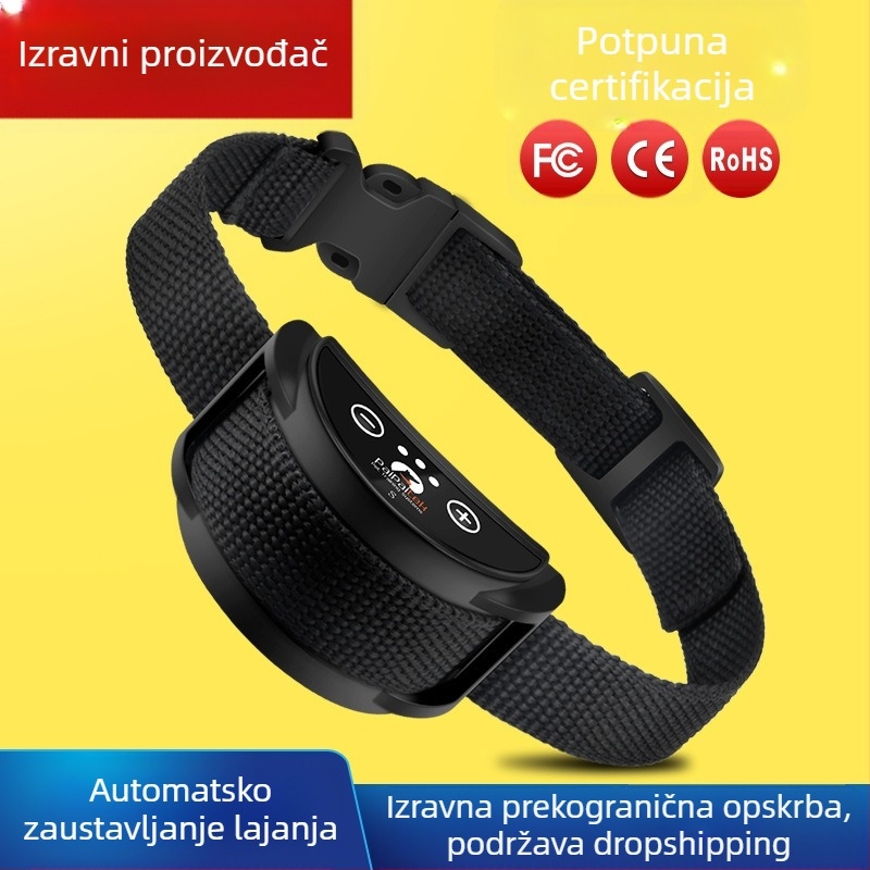 Vibrirajuća ogrlica protiv lajanja za kućne ljubimce Ogrlica protiv lajanja Automatski uređaj protiv lajanja pogodan za male i srednje pse Uređaj protiv lajanja