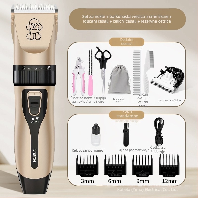 Tai Meng električni šišač za kućne ljubimce, električni šišač za pseću dlaku, brijač za mačke, šišač za pseću dlaku