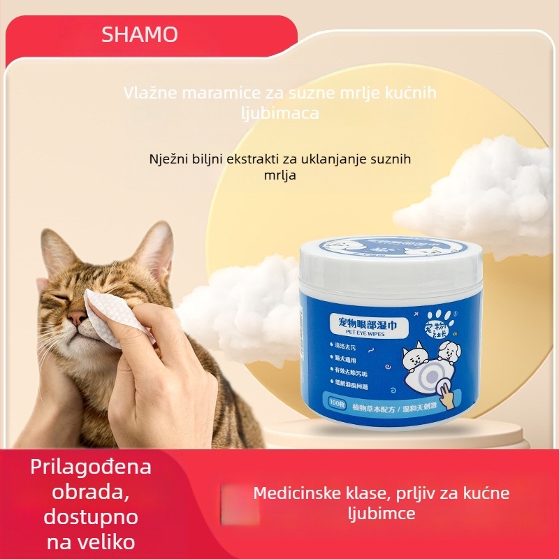 Pet President's maramice za oči uklanjaju suze, čiste vlažne maramice, maramice za mačje oči uklanjaju suze, uklanjaju nečistoće iz oka