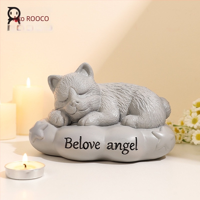 Prekogranična imitacija kamena životinjske smole, urna za spomen na kućne ljubimce, anđeo, pas, mačka, kutija za kremiranje kućnih ljubimaca, veleprodaja
