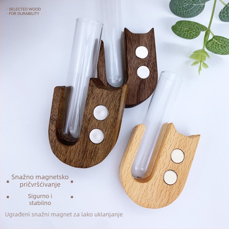 Komemorativna kutija od punog drva za dlake kućnih ljubimaca, mačja brada, kolekcija naljepnica za hladnjak, suvenir, kolekcionar brada za pse i mačke