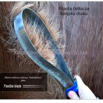 Artefakt od nehrđajućeg čelika za grebanje dlake, veterinarski prsten, četka za konje, pribor za sobu za konje, nazubljeni češalj, uređaj za grebanje kravlje dlake, četka za konje protiv svrbeža