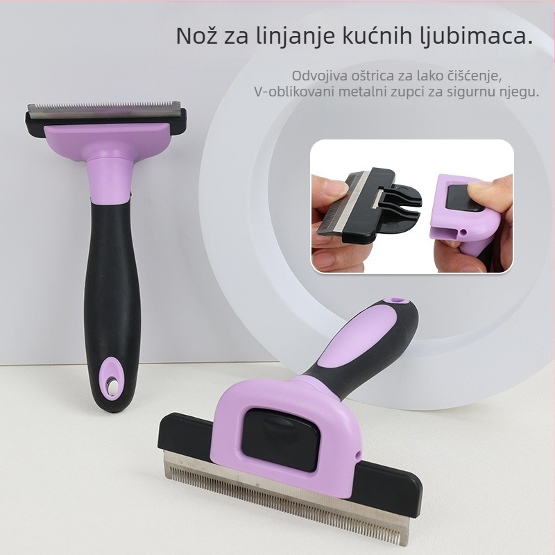 Češalj za mačke za uklanjanje plutajuće dlake, češalj za čvorove, dvostrani češalj za čupanje pseće dlake, češalj protiv buha, pribor za njegu kućnih ljubimaca