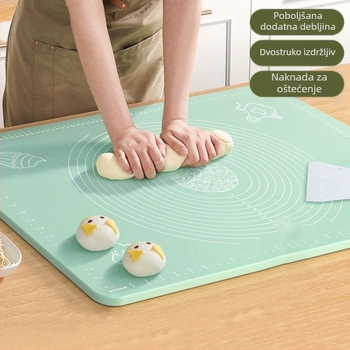 Silikonska podloga za miješenje, prehrambena podloga za kućanstvo, valjanje rezanaca i podloga za ploče, neklizajuća daska za izradu velikih knedli za kuhinju