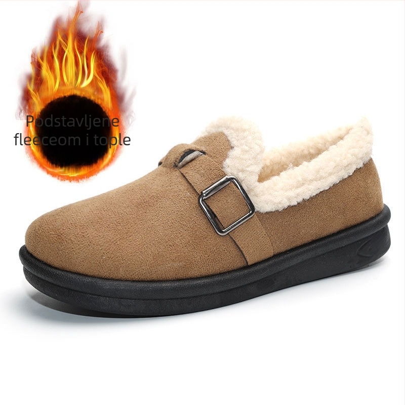 Nove zimske pamučne cipele Little Chanel stila za žene, Temu Retro Birkenstock pamučne čizme s flisom i zadebljanim snježnim čizmama za žene