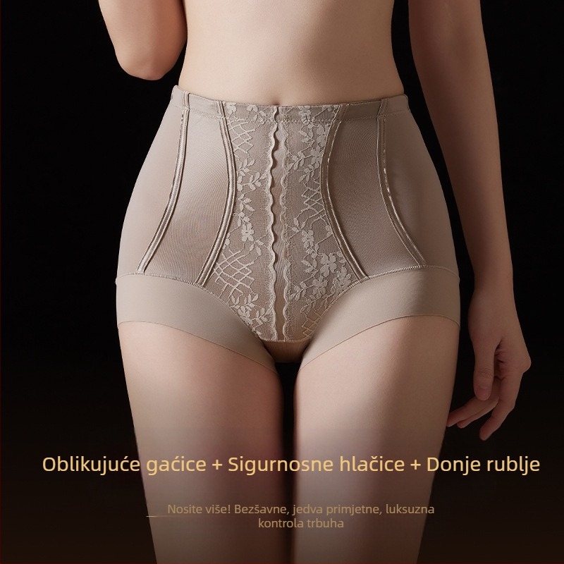 Lagano donje rublje visokog struka za oblikovanje tijela, nijansiranje trbuha i podizanje bokova, 10A antibakterijsko, od svile duda, za međunožje, žensko donje rublje za oblikovanje tijela