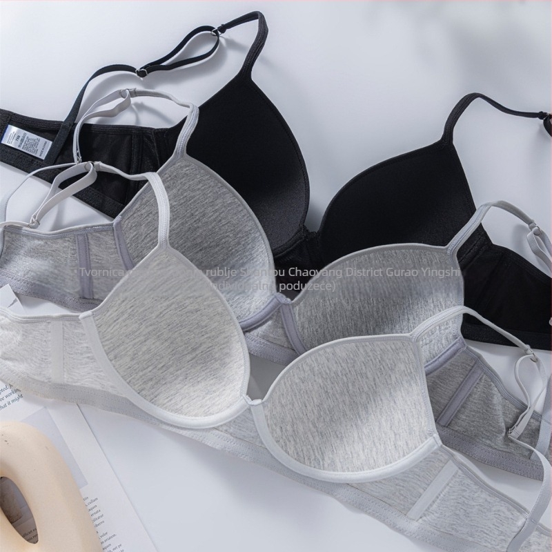 Posebno za prekogranični vrući grudnjak za djevojke, prozračno i udobno glatko pamučno donje rublje s nabranim čeličnim prstenovima i grudnjakom protiv opuštanja