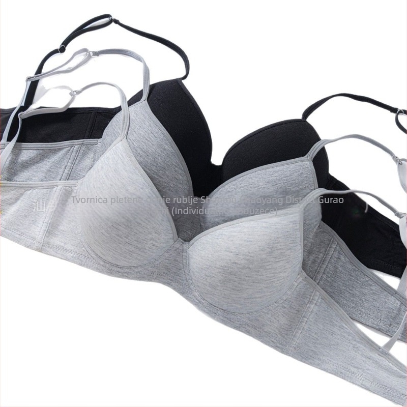Posebno za prekogranični vrući grudnjak za djevojke, prozračno i udobno glatko pamučno donje rublje s nabranim čeličnim prstenovima i grudnjakom protiv opuštanja