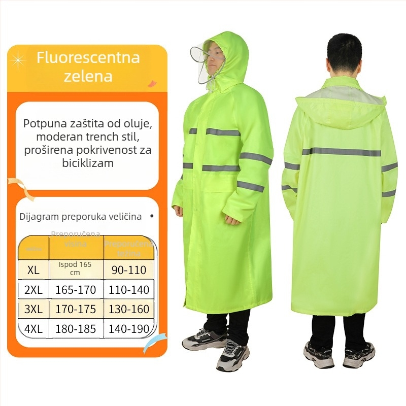 Integrirana sanitarna kabanica za biciklizam, kabanica za električni bicikl, oxfordska tkanina za cijelo tijelo, zadebljana, posebno za biciklizam