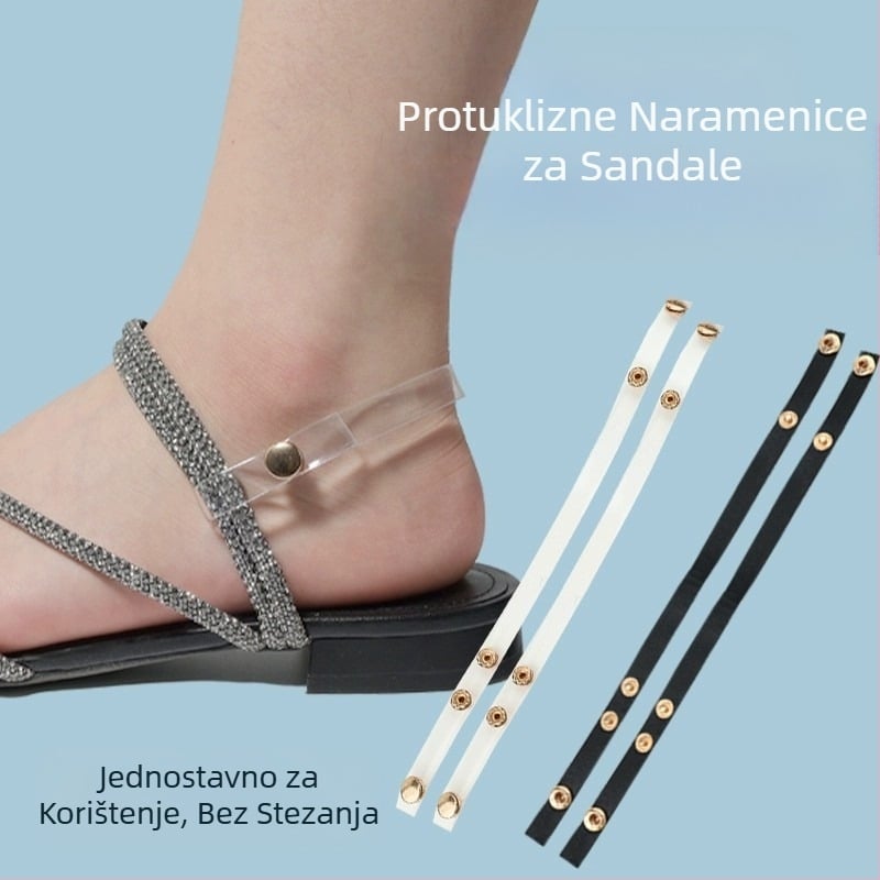 Sandale s remenčićem na peti, papuče, modificirane sandale s podesivim podesivim vezicama, prevelike i fiksne kopče za cipele, sprječava ispadanje pete