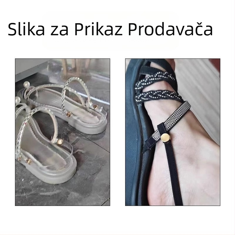 Sandale s remenčićem na peti, papuče, modificirane sandale s podesivim podesivim vezicama, prevelike i fiksne kopče za cipele, sprječava ispadanje pete