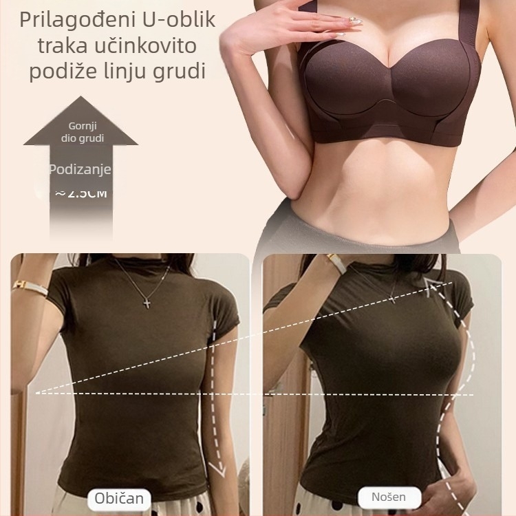 Ženski grudnjak za male prsa, push-up, velike, protiv opuštanja, podesiv za spuštene grudi, bez čeličnih prstenova, bez tragova