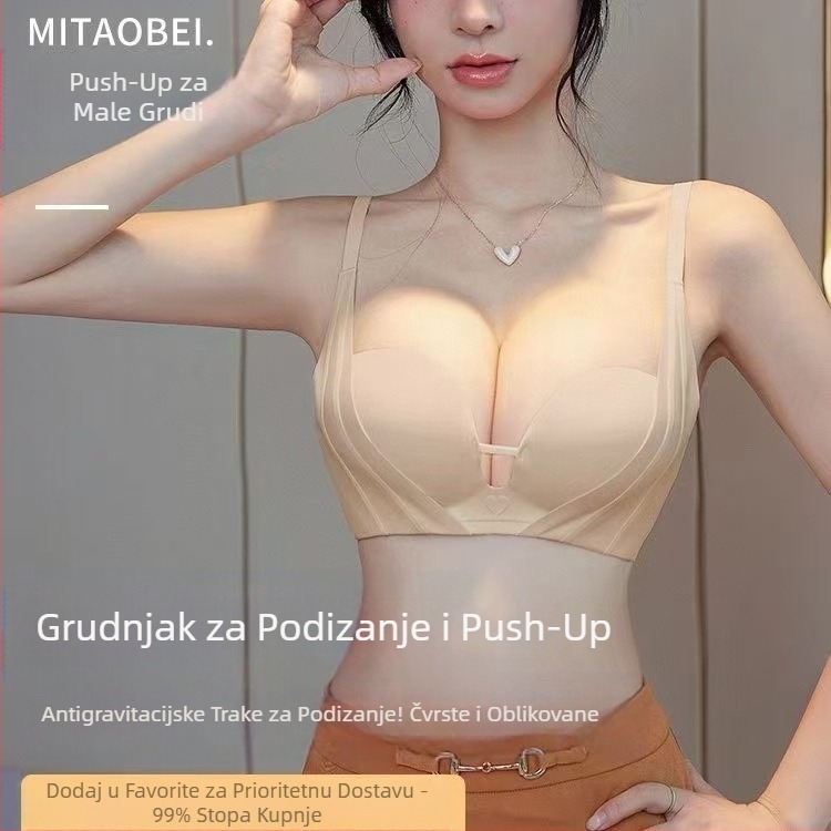 Novo donje rublje Litching za žene, grudnjak za male grudi, push-up, protiv opuštanja, mekani, s gornjim dijelom, s potporom, prozračnim, bešavnim