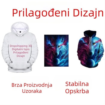 Tvornička izravna prodaja 3D digitalni tisak kapuljačom s patentnim zatvaračem majica kratkih rukava jersey kardigan kimono dječja odjeća prilagođavanje