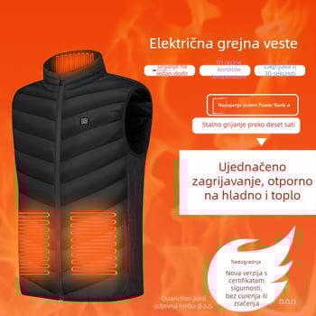 Prsluk za grijanje mladih Zone 9 za muškarce, inteligentni prsluk s punjenjem i ovratnikom bez rukava, električni grijaći prsluk za srednje i starije osobe