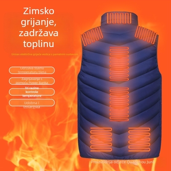Prsluk za grijanje mladih Zone 9 za muškarce, inteligentni prsluk s punjenjem i ovratnikom bez rukava, električni grijaći prsluk za srednje i starije osobe