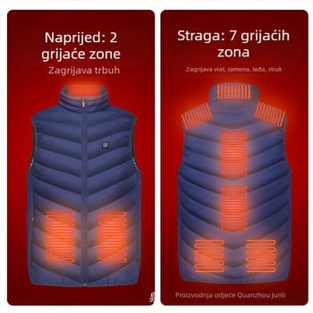 Prsluk za grijanje mladih Zone 9 za muškarce, inteligentni prsluk s punjenjem i ovratnikom bez rukava, električni grijaći prsluk za srednje i starije osobe